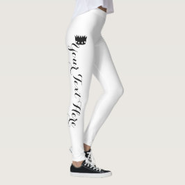 Persoonlijke Kroon Wit Zwart Leggings