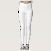 Persoonlijke Kroon Wit Zwart Leggings (Voorkant)