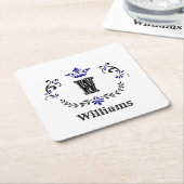 Persoonlijke kroonkransmonogram 'W' Kartonnen Onderzetters (Schuin)