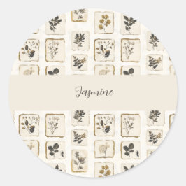 Persoonlijke Kruiden Geschenkzak met Naam op Maat Ronde Sticker