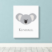 Persoonlijke kunstprint Koala-kinderkamer Canvas Afdruk (Insitu (Houten vloer))