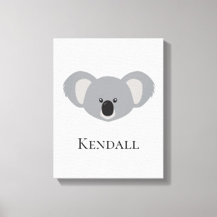Persoonlijke kunstprint Koala-kinderkamer Canvas Afdruk