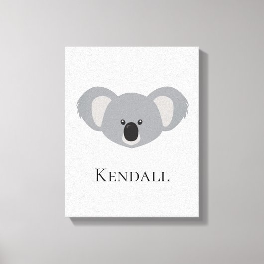 Persoonlijke kunstprint Koala-kinderkamer Canvas Afdruk (Voorkant)