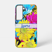 Persoonlijke Kunstzinnige Bloemige Madeliefjes Naa Samsung Galaxy Hoesje (Achterkant)