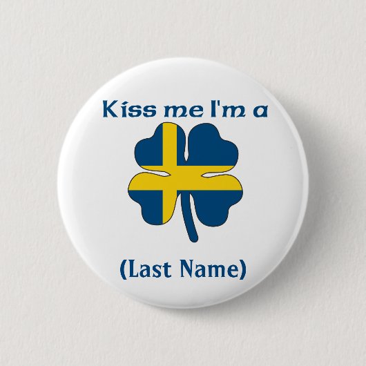 Persoonlijke kus Ik ben Zweedse Button (Voorkant)
