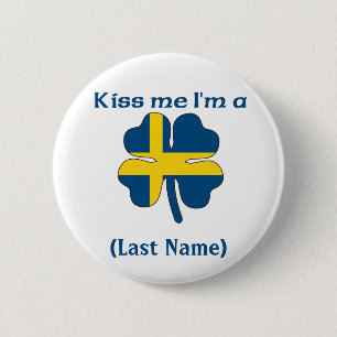 Persoonlijke kus Ik ben Zweedse Button