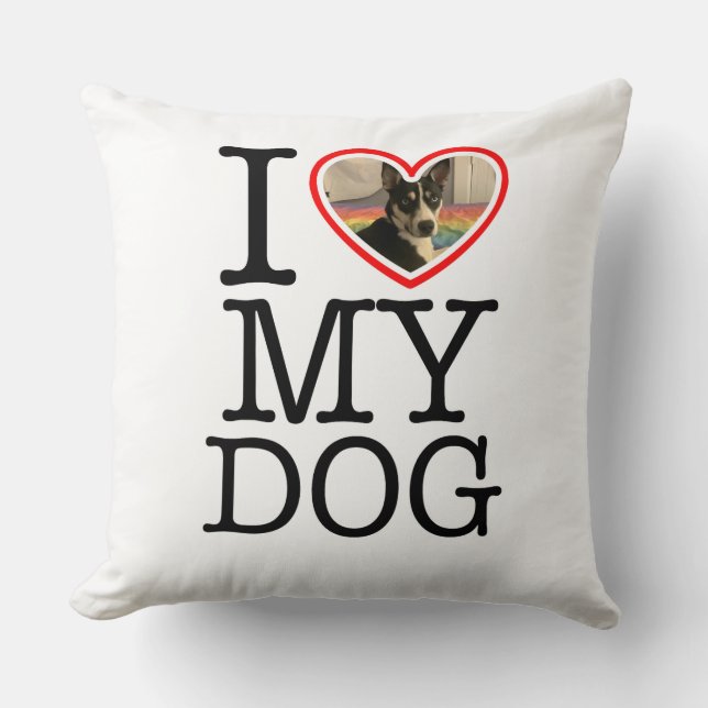 Persoonlijke Kussen 'Ik Hou Van Mijn Hond' (Voorkant)