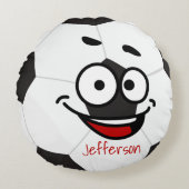 Persoonlijke kussen Voetbal bal grappig gezicht (Voorkant)