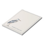 Persoonlijke kust Blauwe Reiger Vogel Notitieblok (Linkerzijde)