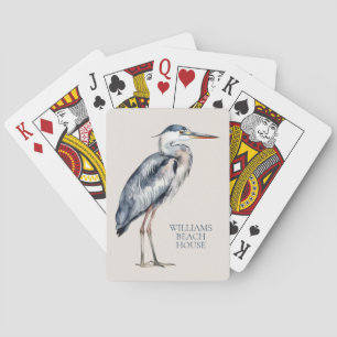 Persoonlijke kust Blauwe Reiger Vogel Pokerkaarten