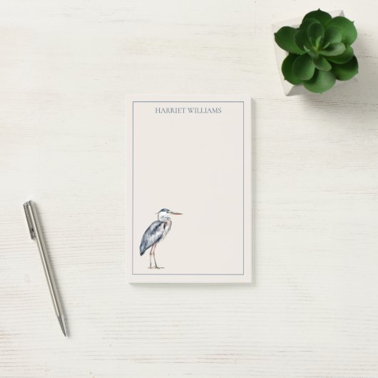 Persoonlijke kust Blauwe Reiger Vogel Post-it® Notes (Kantoor)