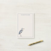 Persoonlijke kust Blauwe Reiger Vogel Post-it® Notes (Op bureau)