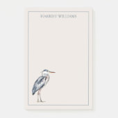 Persoonlijke kust Blauwe Reiger Vogel Post-it® Notes (Voorkant)