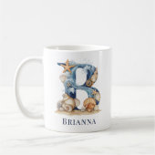 Persoonlijke Kust Monogram B Initiaal Strand Koffiemok (Links)