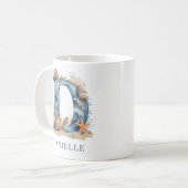 Persoonlijke Kust Monogram D Initiële Strand Koffiemok (Voorkant links)