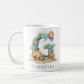 Persoonlijke Kust Monogram G Initiaal Strand Koffiemok (Links)