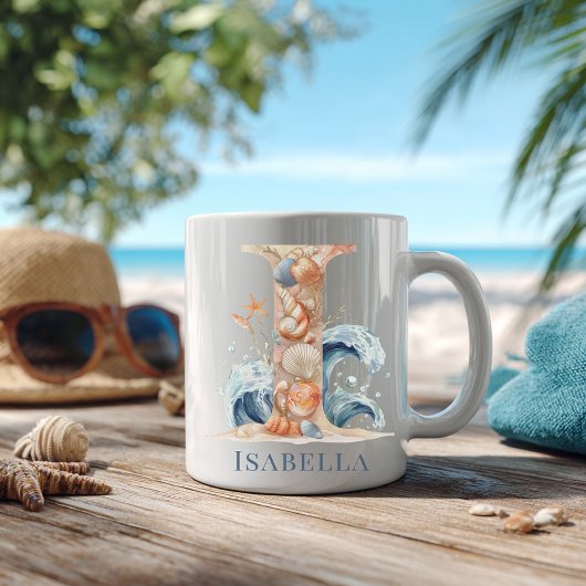 Persoonlijke Kust Monogram I Initiële Strand Koffiemok