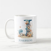 Persoonlijke Kust Monogram J Initiële Strand Koffiemok (Links)