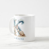 Persoonlijke Kust Monogram K Initiaal Strand Koffiemok (Voorkant links)