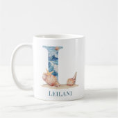 Persoonlijke Kust Monogram L Initiële Strand Koffiemok (Links)