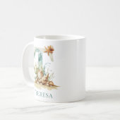 Persoonlijke Kust Monogram T Initiële Strand Koffiemok (Voorkant links)