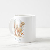 Persoonlijke Kust Monogram W Initiaal Strand Koffiemok (Voorkant links)