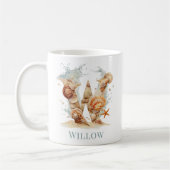 Persoonlijke Kust Monogram W Initiaal Strand Koffiemok (Links)