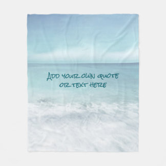 Persoonlijke Kust Oceaan Blauwe Strand Aangepaste Fleece Deken