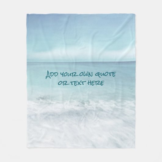 Persoonlijke Kust Oceaan Blauwe Strand Aangepaste Fleece Deken (Voorkant)