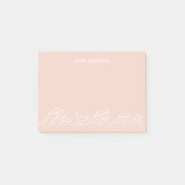 Persoonlijke kustmeisjes met oceaangolven post-it® notes