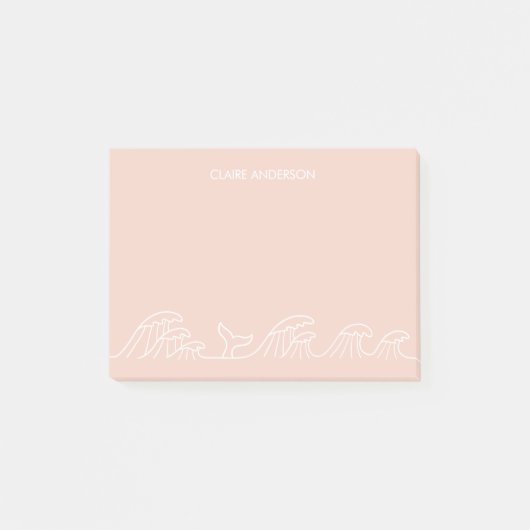 Persoonlijke kustmeisjes met oceaangolven post-it® notes (Voorkant)