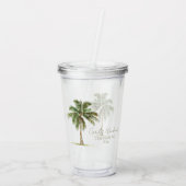 Persoonlijke kustpalmboom acryl drinkbeker (Achterkant)