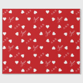 Persoonlijke kute White Hearts Love Red Cadeaupapier (Vlak)