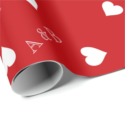 Persoonlijke kute White Hearts Love Red Cadeaupapier (Rol Hoek)