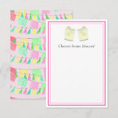 Persoonlijke Kwastjes Papel Picado Roze Groen Fees Bedankkaart (Voorkant / Achterkant)