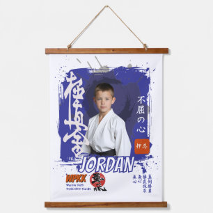 Persoonlijke Kyokushin Karate Foto voor Studenten Hangend Wandkleed