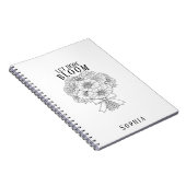 Persoonlijke Laat Hoop Bloeien Zinnia Boeket Aange Notitieboek (Rechterzijde)