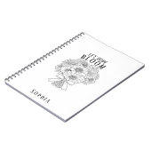 Persoonlijke Laat Hoop Bloeien Zinnia Boeket Aange Notitieboek (Linkerzijde)