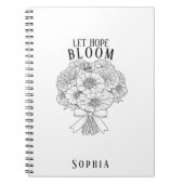 Persoonlijke Laat Hoop Bloeien Zinnia Boeket Aange Notitieboek (Voorkant)