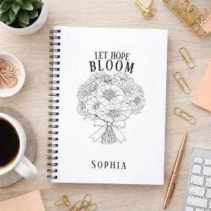 Persoonlijke Laat Hoop Bloeien Zinnia Boeket Aange Notitieboek