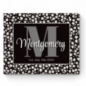 Persoonlijke Laatste Naam Print Zwart Wit Bloemmot