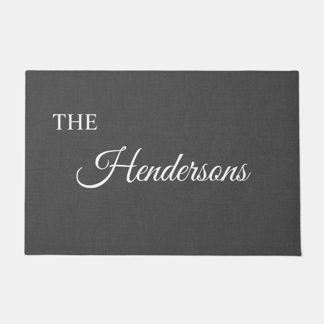 Persoonlijke laatste naam van deur Mat in grijs (Voorkant)