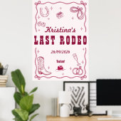 Persoonlijke Laatste Rodeo Westerse Bachelorette-f Poster (Thuiskantoor)