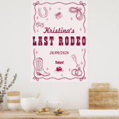Persoonlijke Laatste Rodeo Westerse Bachelorette-f Poster (Keuken)