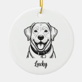 Persoonlijke Lab Hond Kerstmis Keramisch Ornament (Voorkant)