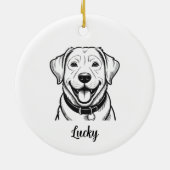 Persoonlijke Lab Hond Kerstmis Keramisch Ornament (Achterkant)
