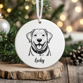 Persoonlijke Lab Hond Kerstmis Keramisch Ornament