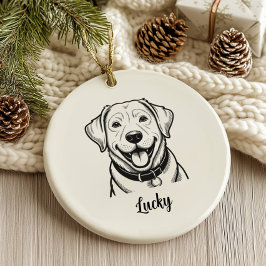 Persoonlijke Lab Hond Kerstmis Keramisch Ornament