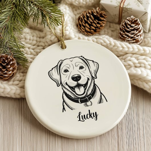 Persoonlijke Lab Hond Kerstmis Keramisch Ornament