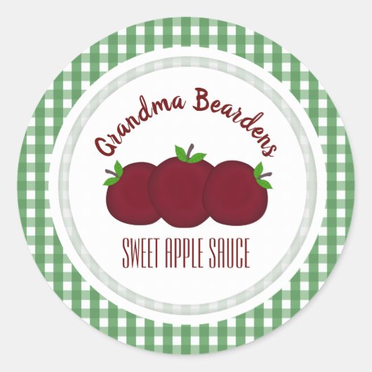 Persoonlijke Labels met Appels en Geruit Motief (Voorkant)